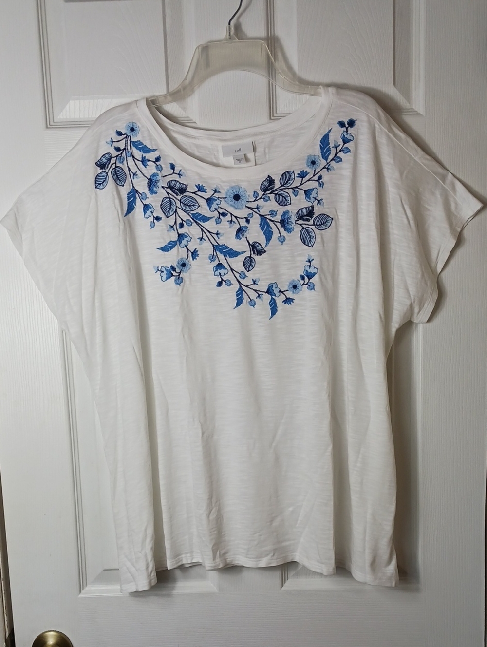 J.Jill Top Floral Embroidery Lightweight Breathable Relaxed Summer Boho Size 2X